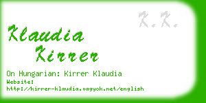 klaudia kirrer business card